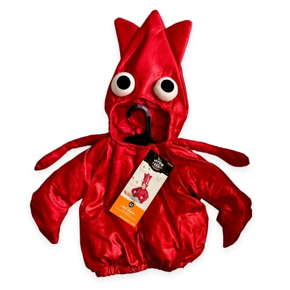 Unisex‎ Hyde And Eek Toddler Red Squid Costume Infant 0-6 Months NEW Red Lame